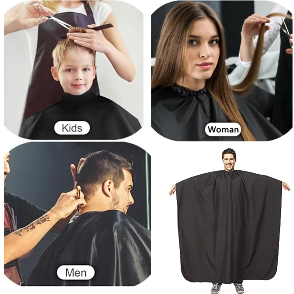 Professional Hairdressing Salon Nylon Cape with Closure Snap Barber Styling Cape Black Hair Cutting Accessories Customed Label