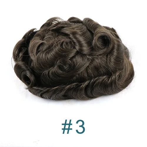 Grey Man Human Hair Wigs Replacement Natural Hairline Full Injection PU Base Prosthesis Capillary 1B40 1B80 Old Man Hairpieces
