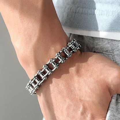 Punk Rock Biker 316L Stainless Steel Mens Bracelet Fashion Jewelry Bike Bicycle Chain Jewellery Pulsera Hombre Acero Inoxidable