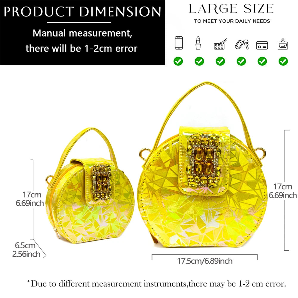 Venus Chan 2025 Elegant Peep-Toe Heels for Women - Perfect Italian Party Shoes & Bag Set with Sparkling Diamond Accents