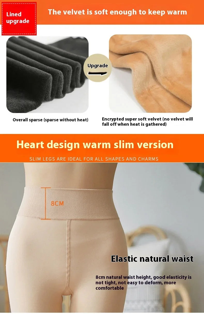 Thicken Thermal Tights Leggings Women Winter Fleece Velvet Thermo Stockings High Waist Elastic Slim Sexy