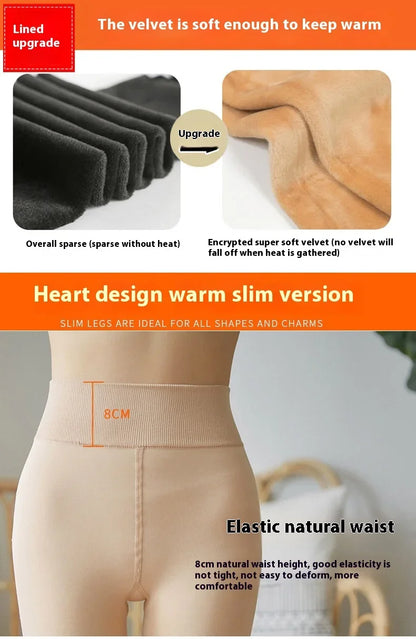Thicken Thermal Tights Leggings Women Winter Fleece Velvet Thermo Stockings High Waist Elastic Slim Sexy