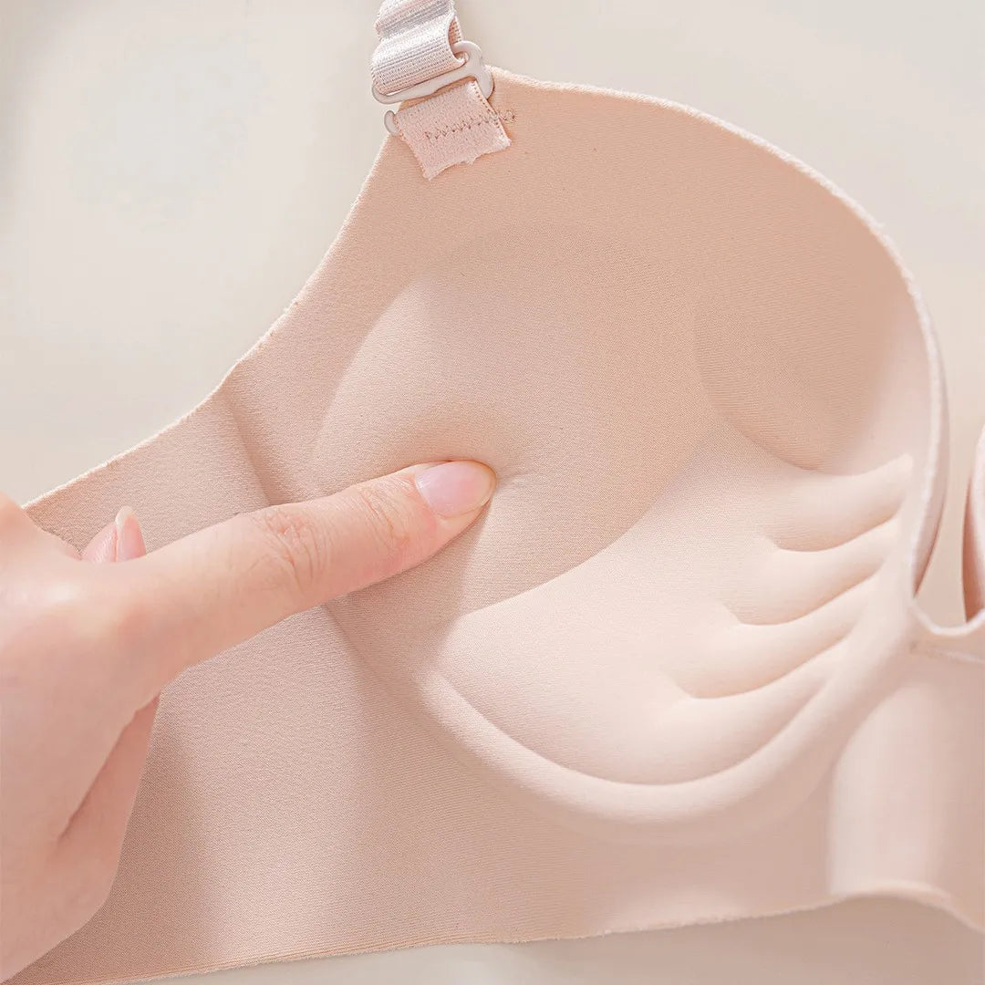 Shantou Seamless Bra Nylon Fabric Comfortable No Steel Ring Strap Underwear Women Gather Small Chest Look Big Sexy Bra