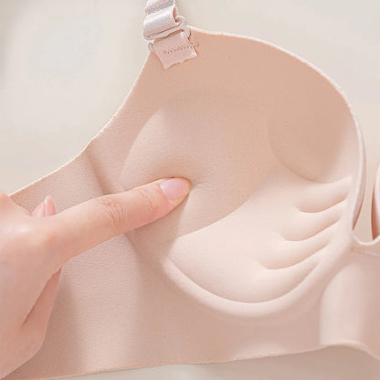 Shantou Seamless Bra Nylon Fabric Comfortable No Steel Ring Strap Underwear Women Gather Small Chest Look Big Sexy Bra