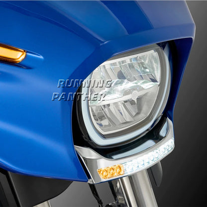 For Harley CVO Electra Street Glide Ultra FLHXU FLHX FLHXSE LED Front Lower Fairing Signal Light Turn Light Amber Lamp