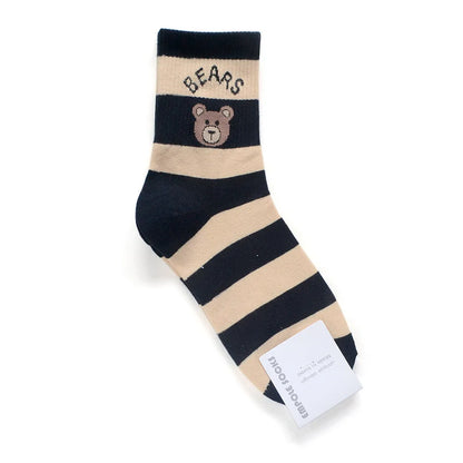 New Good Quality Cartoon Elegant Lady Bear Women's Cute Socks Cotton Harajuku Style Woman Novelty Breathable Sox Christmas Gifts