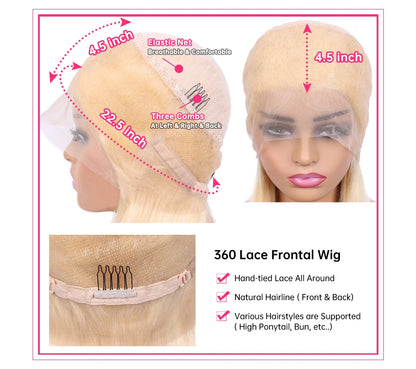 613 Honey Blonde 360 Lace Wigs Human Hair Pre Plucked Body Wave Lace Front Wig 13x4 13x6 Lace Front Frontal Wigs for Black Women