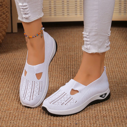 Women's Sneakers Breathable Casual Shoes Summer Soft Sole Orthopedic Shoes Lightweight Slip on Walking Shoe Non Slip Flat Shoes