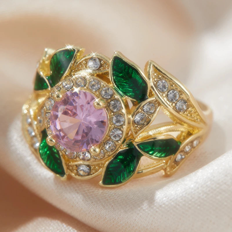 1pc Elegant Iris Style Ring Luxurious Cubic Zirconia Women's Ring Perfect for Weddings Engagements Valentine's Day Jewelry Gifts