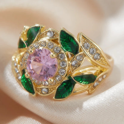 1pc Elegant Iris Style Ring Luxurious Cubic Zirconia Women's Ring Perfect for Weddings Engagements Valentine's Day Jewelry Gifts