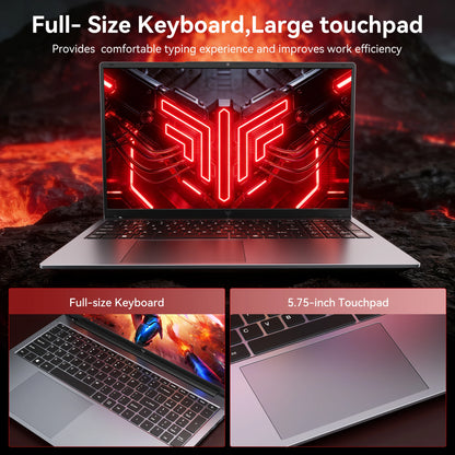 KAMRUI Laptop 17.3" Ultar Slim AMD Ryzen 3 4300U 16GB DDR4 512GB M.2 SSD Max 3.7GHz Radeon 4K 1920P FHD Win11pro Wifi5 Notebook