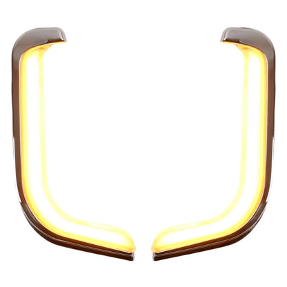 A pair of motorcycle yellow+white two-color turn signal lights daytime running lights suitable for Harley CVO Street Glide
96-13