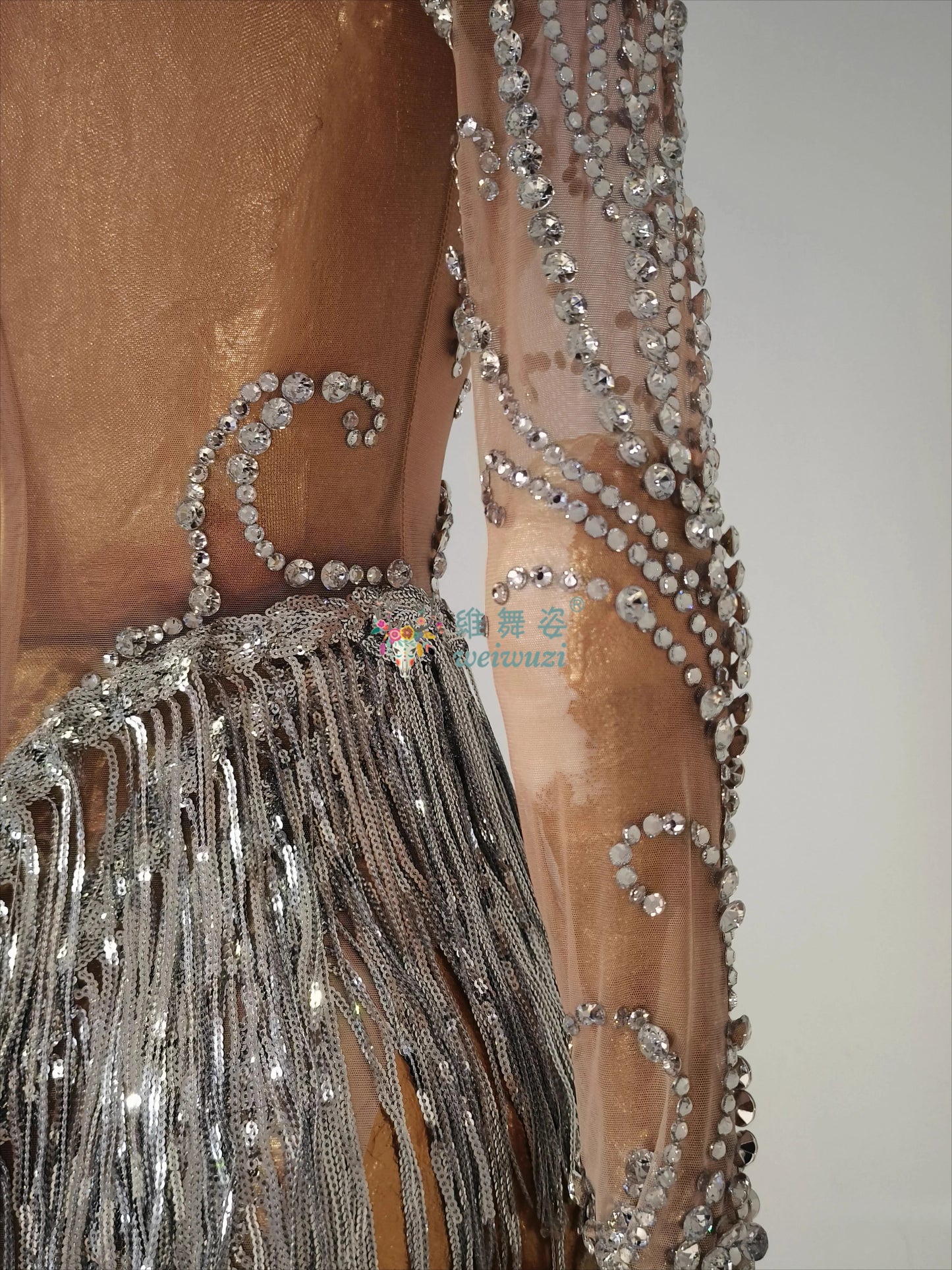 Latin Dance Costume for Adults and Child Customized Senior AB Stones Fringe Dresses Team Latin Professional Performance Clothing