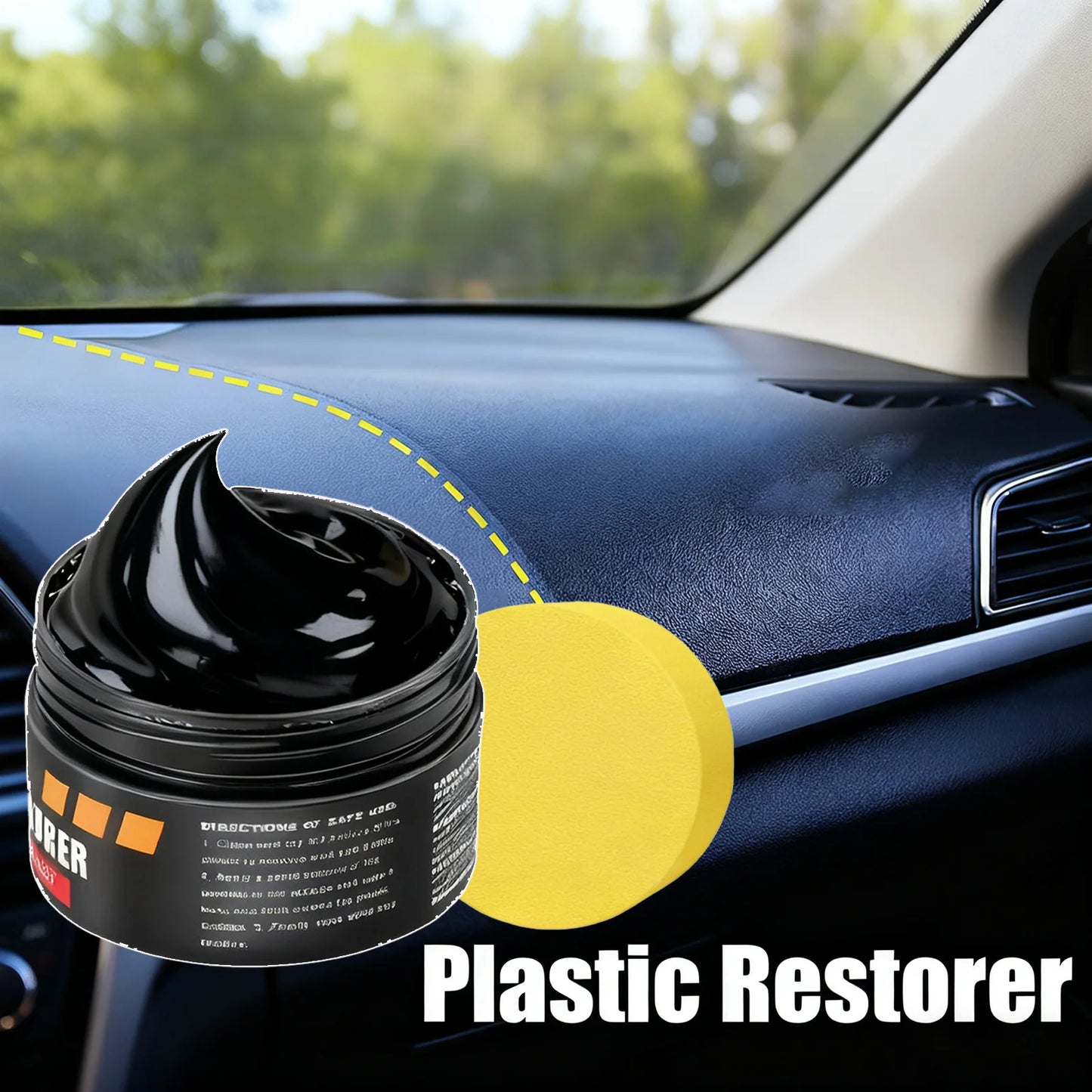 Automotive Plastic Restorer Paste Back To Black Gloss Plastic Renovator for Car Faded Bumpers, Dashboards & Leather Interior