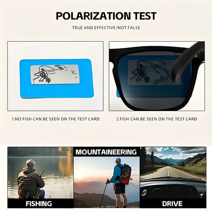 Classic Square Polarized Unisex Outdoor Sports Sunglasses for Fishing Hunting Cycling Driving Mountaineering UV400Anti-glare