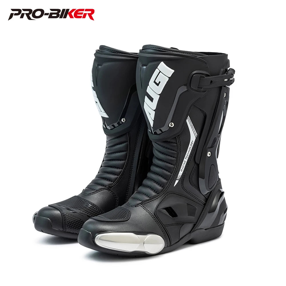 Green Motorcycle Boots Waterproof Motorcycle Boots Impact Resistant Botas De Seguridad Hombre Non-slip Botas De Moto Lightweight