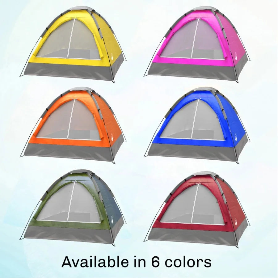 2-Person Dome Tent with Camping Accessories - Including Rain Fly and Carry Bag in Red - by Outdoors