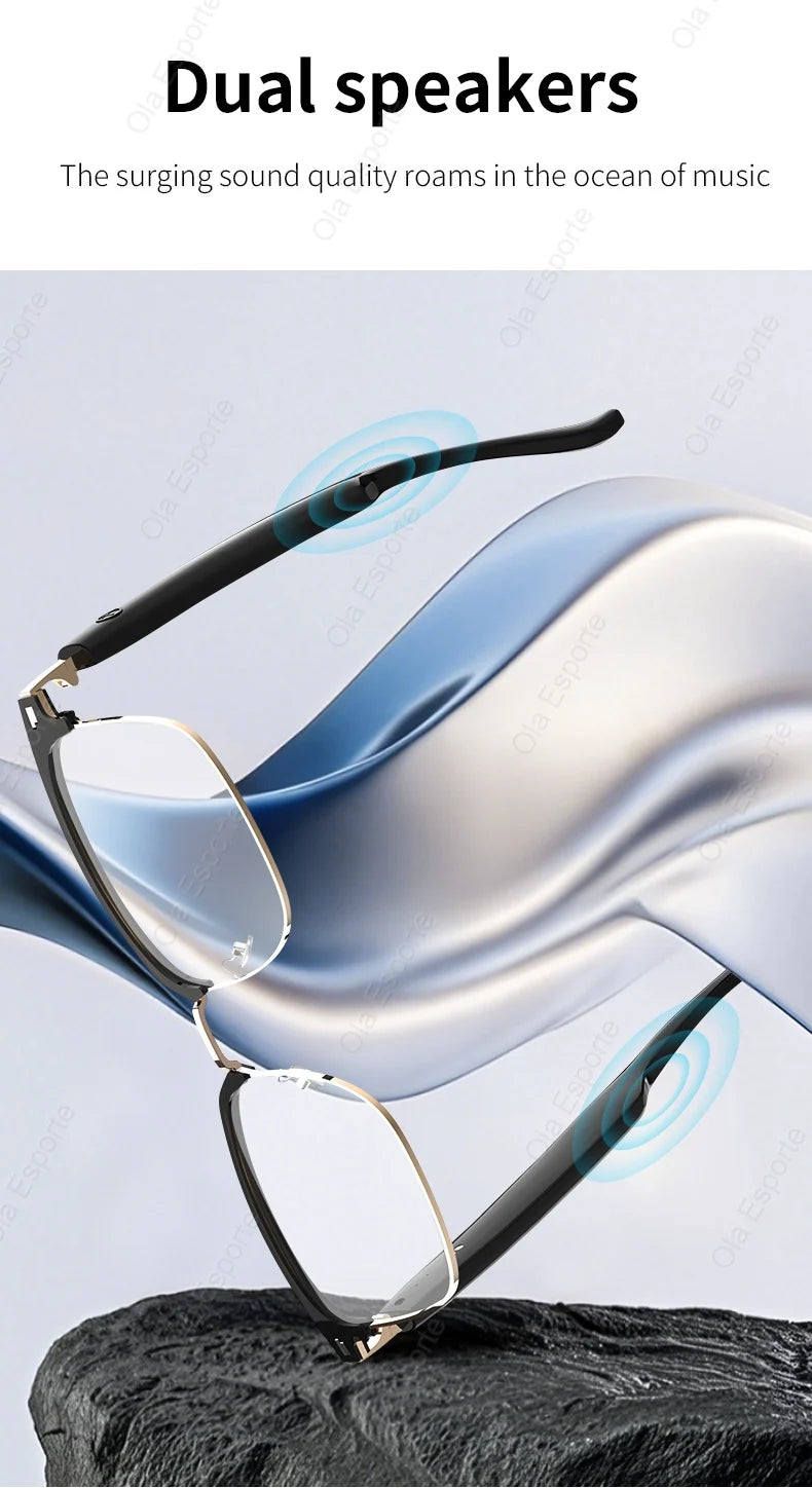 Ola Esporte Bluetooth Smart Glasses Automatic Adjustment AI Voice Music Eyewear Waterproof Call Eyeglass For Anti-blue Light New