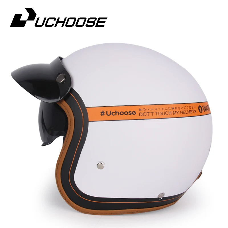 DOT Certificated Retro Motorcycle Helmet Cafe Racer Open Face Casco Moto Motorcycle Accessories Men Moto Helmets