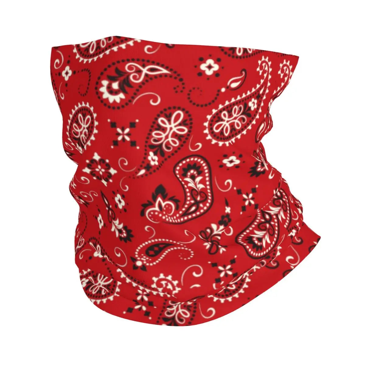 Custom Black Bandana Pattern Bandana Neck Gaiter for Hiking Cycling Women Men Wrap Scarf Paisley Style Headband Warmer