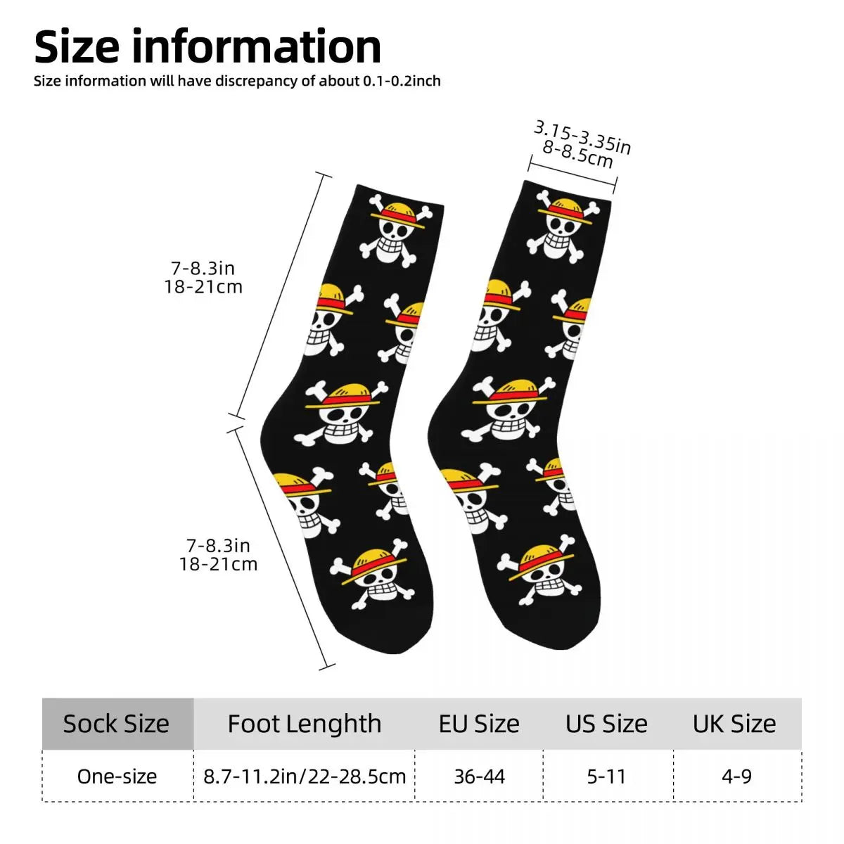 Fashion Men's Socks Harajuku Tony Tony Choppers Sock Luffys Zoros Trafalgar Law Anime Women's Socks Spring Summer Autumn Winter