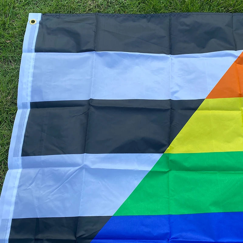 Aerlxemrbrae Rainbow Flag 150X90CM Banner Polyester Grommets LGBT Rainbow Pride Gay Straight Ally Flag