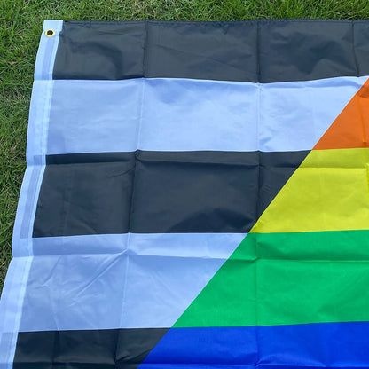 Aerlxemrbrae Rainbow Flag 150X90CM Banner Polyester Grommets LGBT Rainbow Pride Gay Straight Ally Flag