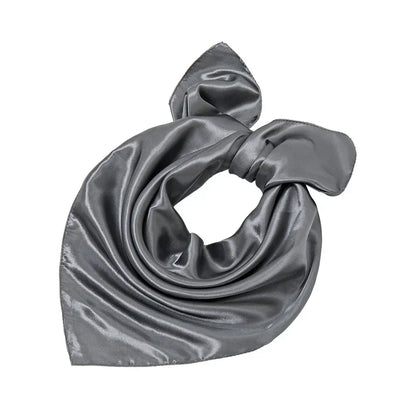 60x60cm Solid Colors Neckerchief Scarf For Women Silk Satin Headband Hair Scarves Female Square Shawls Head Scarfs