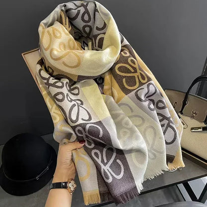 New Korean Version of The Fashion Hair Scarf Senior Sense Office Thick Warm Shawl for Both Casual and Versatile Bib