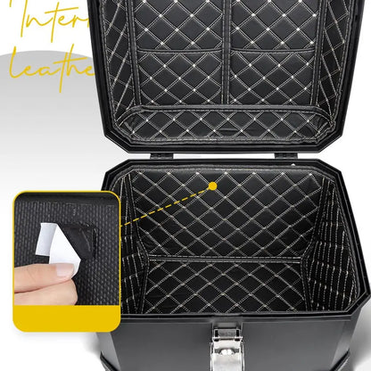 Universal Motorcycle Top Case Waterproof Motorbike Trunk Tail Box with Stainless Steel Anti-Theft Lock For Helmet Luggage