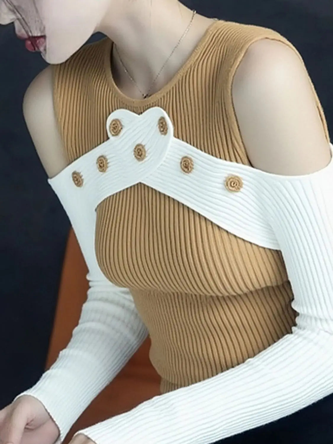 Women Clothing Autumn Fashion Simplicity Trend Hollow Out Knitting O-neck Female Color Blocking Appear Thin Slim Pullovers Sweat