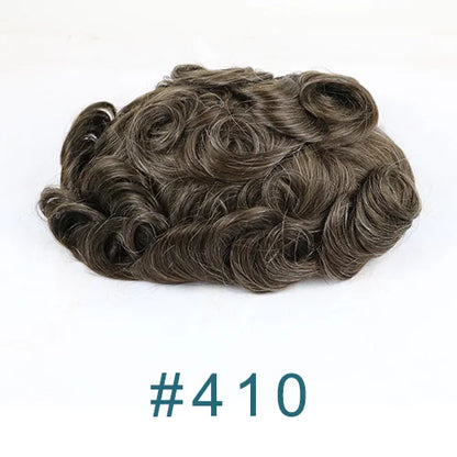 26mm Loose Curly 0.06mm Natural Hairline Men Toupee Ultra Thin Skin Full VLoop 1B80 613# Blonde Male Human Hair Prosthesi System