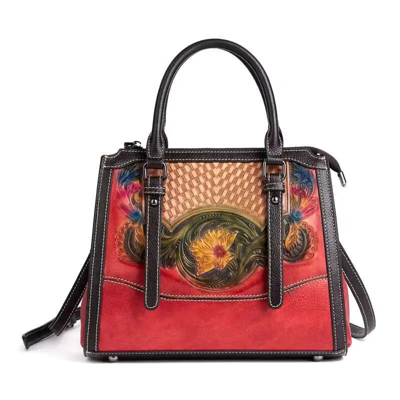 MOTAORA Genuine Leather Shoulder Bag for Women Retro Vintage Cowhide Handbag Ladies Purse Crossbody Bag Fashion Luxury Designer