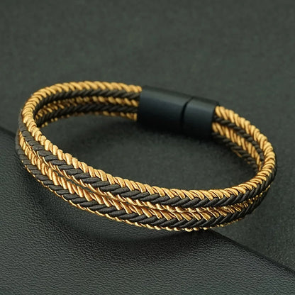 Noter New Pride Rainbow Braided Bracelet For Men Women Handmade Woven Rope Bangle Magnetic Clasp Wristband Versatile Jewelry