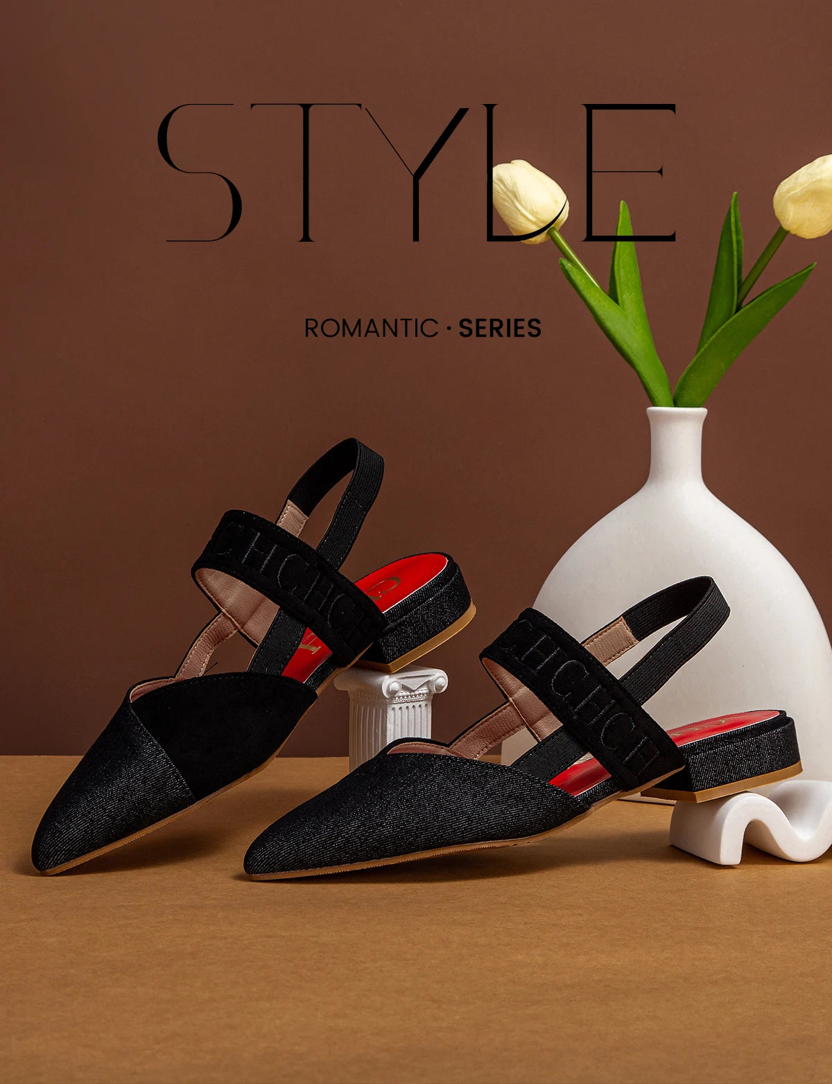 Fashionable Color Blocking Design with Denim Fabric Classic and Minimalist Women's Flat Shoes Exquisite Workmanship