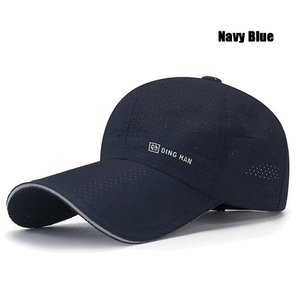 Extended Brim Summer Breathable Perforated Quick-Drying Adjustable Baseball Cap Sun Hat Trucker Caps Dad Hats