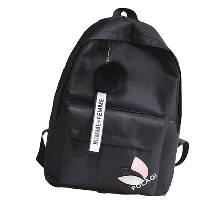 Women's Canvas Backpack for Junior High School Students Triangular Reinforcement Canvas Backpack Waterproof Canvas Backpack