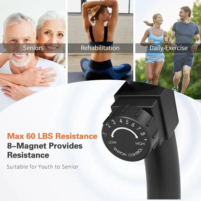 Recumbent Exercise Bike for Home Use: Magnetic Resistance Stationary Bike with Adjustable Seat for Adults and Seniors Supports