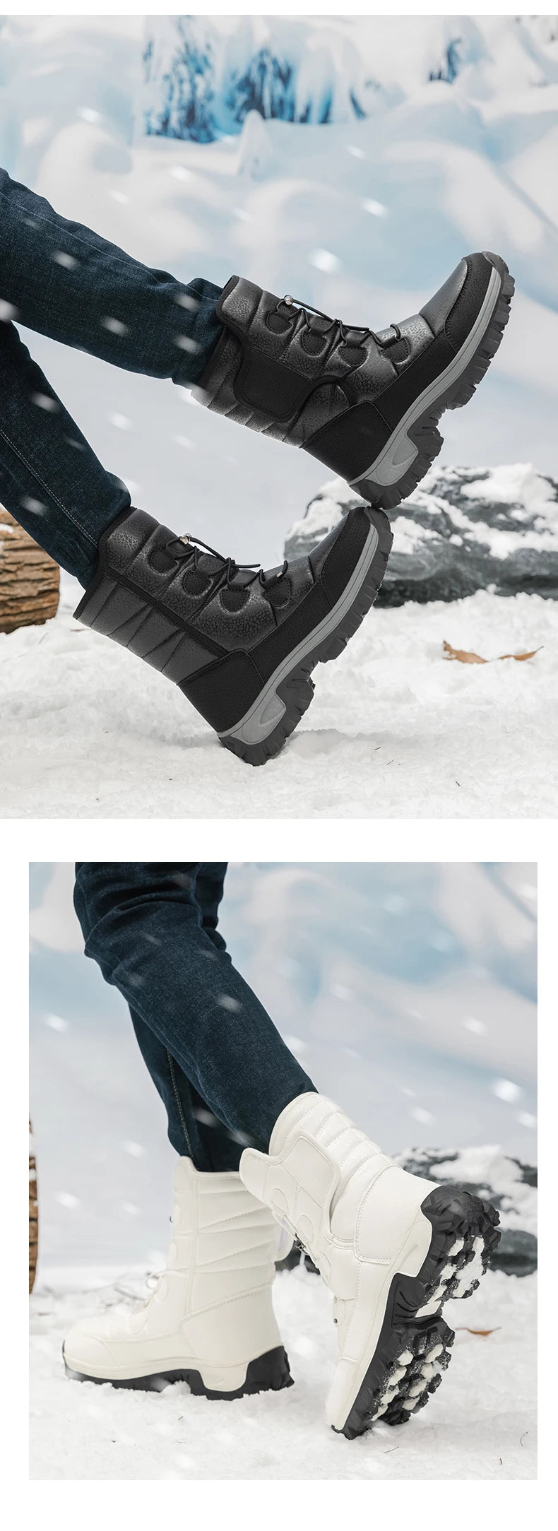 New Warm Plush Women's Snow Boots Fashion Outdoor Women Boots Platform Anti-Slip Hiking Boots Waterproof Winter Warm Ankle Boots