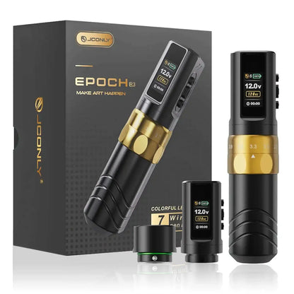 JCONLY Wireless Tattoo Pen Machine EPOCH Tattoo Machine Pen with 2pcs 2000mAh Battery for Permanent Makeup Pen Needles