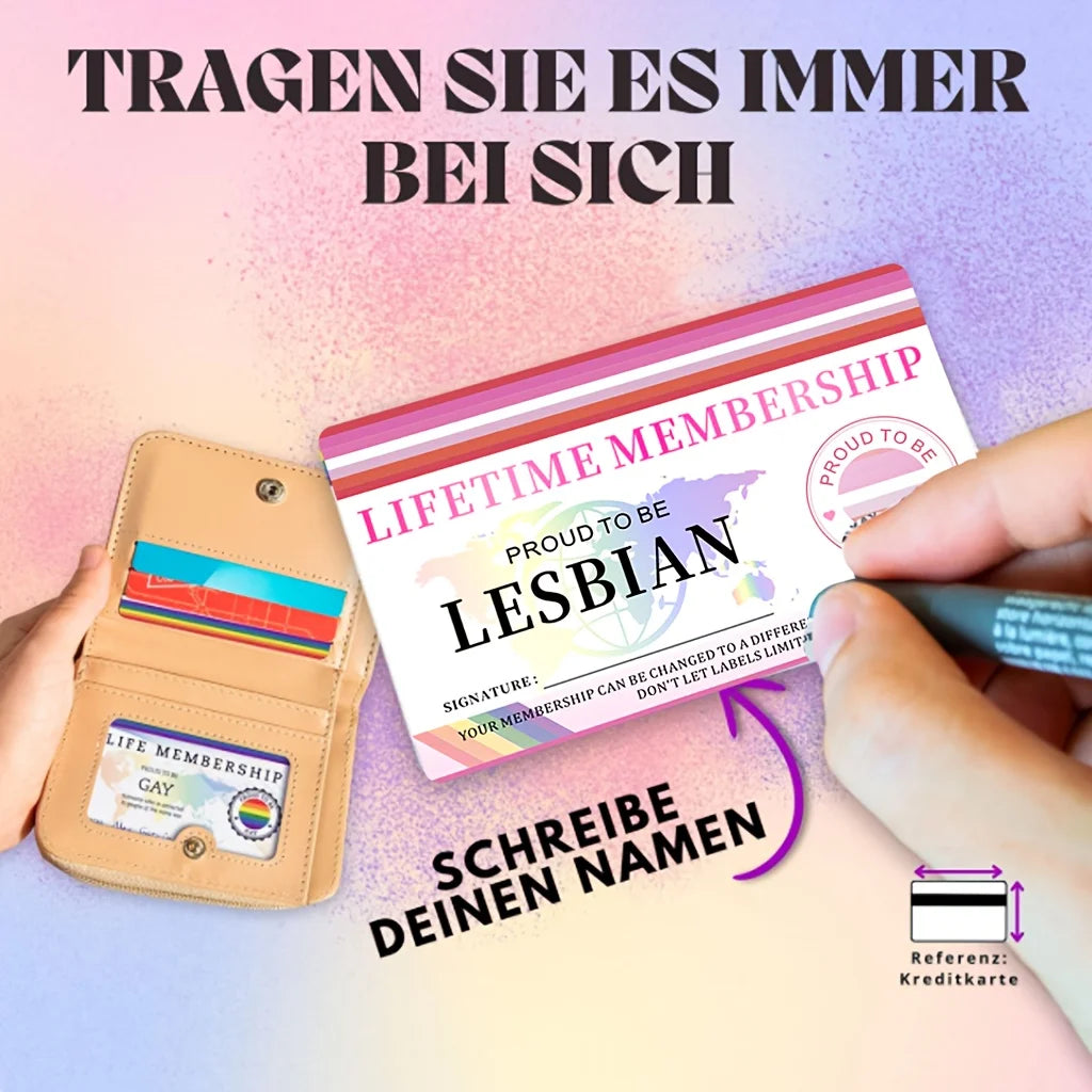 Gay Pride Lifetime Membership Cards Decorative PVC Non Sticker High End Golden Rainbow, PVC Material for LGBT Community Gift