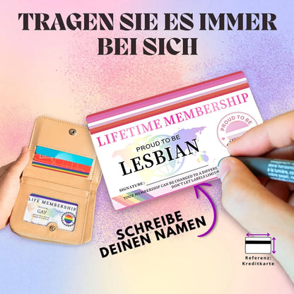 Gay Pride Lifetime Membership Cards Decorative PVC Non Sticker High End Golden Rainbow, PVC Material for LGBT Community Gift