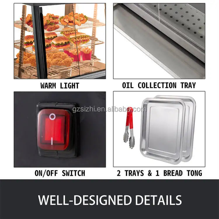 Industrial Commercial Countertop Pizza Hot Food Heating Display Warmer Cabinet Showcase Food Warmers