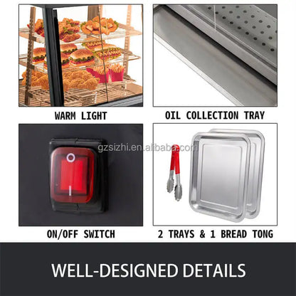 Industrial Commercial Countertop Pizza Hot Food Heating Display Warmer Cabinet Showcase Food Warmers