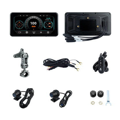 EKIY 6.25" Wireless CarPlay Moto Android Auto Portable Digital Dashboard GPS Motorcycle Navigation Display Screen TPMS Monitor