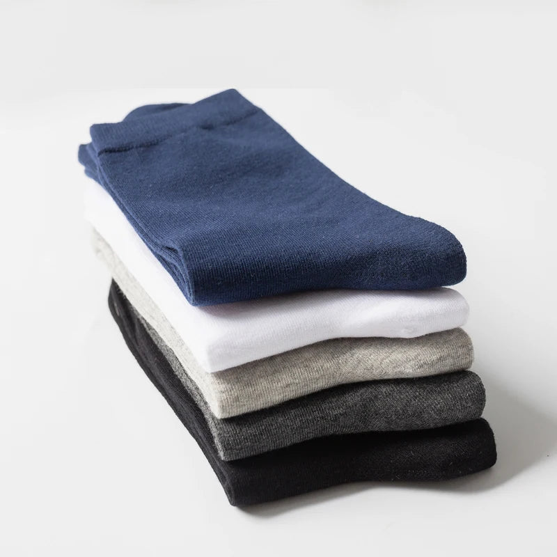 10Pairs/Lot Men Combed Cotton Socks Black Casual Business Breathable High Quality Man Sock New For Male Plus Size EU38-48