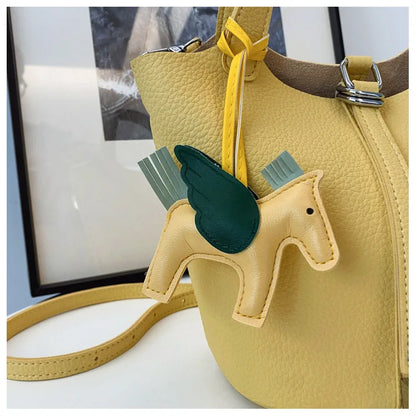 Popular and popular lychee patterned mother and child bucket bag for women, 2025 new casual retro handbag, casual commuting bag