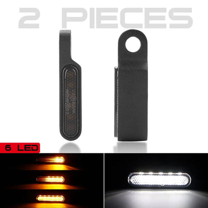 Motorcycle Mini LED Turn signals Handlebar Blinker Indicators Amber Flowing water signal lamp white DRL clignotant moto 12V