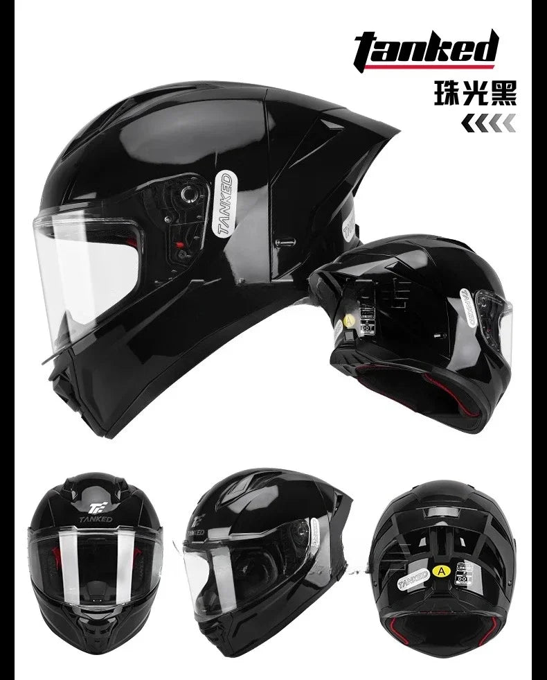 TANKED Motorcycle Helmet DOT ECE2206 Helmets Street Racing Capacete Pink Visor Double D Buckle Women Casco Moto S M  LCascos