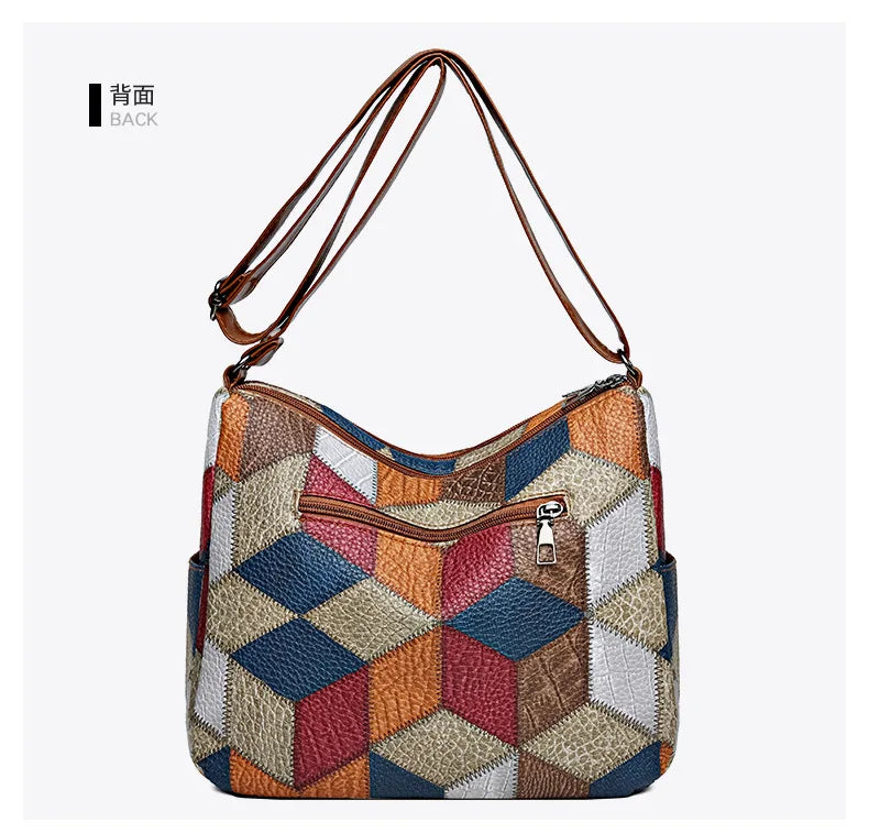 Women's Elegant Vintage Crossbody Bag Trendy HandBag Fashion Multi-pockets Shoulder Bag All-match Retro Crossbody Bag for Daily